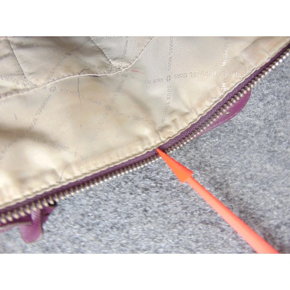 Michael‎ Kors Jet Set Tote Bag Saffiano Leather Plum Purple Zipper Closure MK
